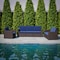 Flash Furniture Seneca Brown Faux Rattan Sofa with All-Weather Navy Cushions DAD-SF1-3-BNNV-GG - alternate 5